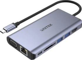 Unitek uHUB 08+ 8-in-1, USB-C 3.0 [Stecker] (D1019B)