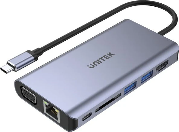 Unitek uHUB 08+ 8-in-1, USB-C 3.0 [Stecker]