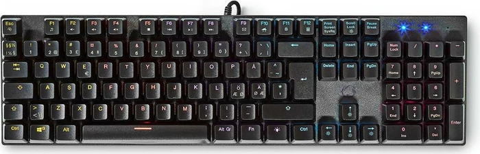 Nedis Wired Gaming Keyboard, schwarz, LEDs RGB, USB, ND