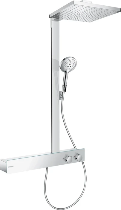 Hansgrohe Raindance E Showerpipe 300 1jet EcoSmart mit ShowerTablet 600 Thermostat Duschsystem chrom