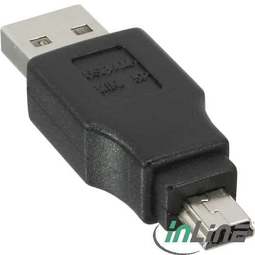 InLine USB 2.0 Adapter, Stecker A auf Mini 5-pol Stecker
