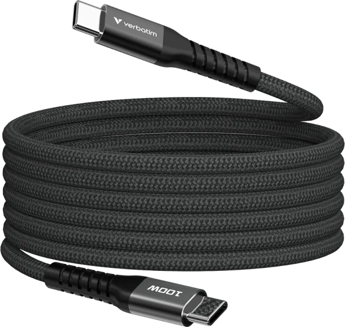 Verbatim Sync & Charge Magnetisches USB-C Kabel, USB 2.0, 480Mb/s, 100W PD 3.0/QC 3.0, USB-C Stecker auf USB-C Stecker
