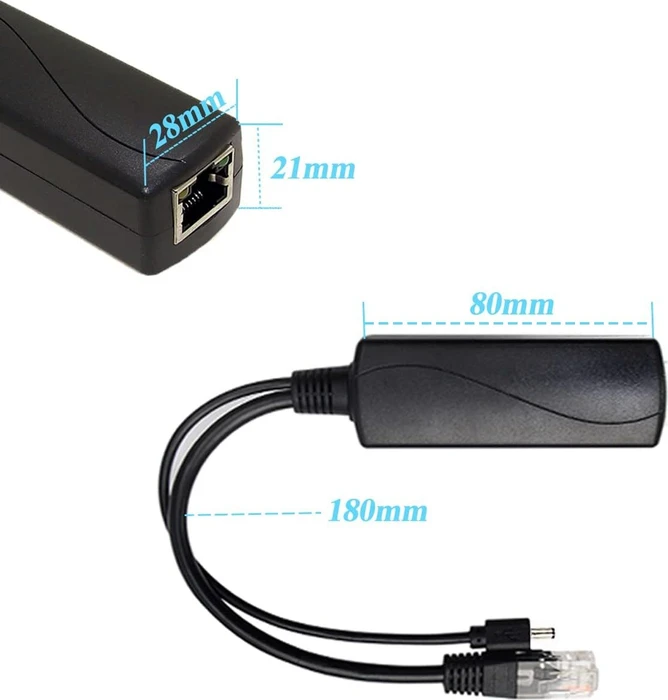 Revotech Desktop Gigabit PoE-Splitter, 2x RJ-45, PoE+ PD