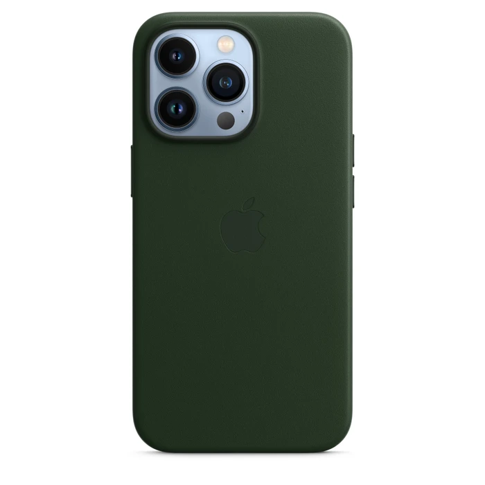 Apple Leder Case mit MagSafe für iPhone 13 Pro schwarzgrün