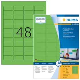 Herma Etiketten, 105x42.3mm, grün, 100 Blatt (4800 Etiketten)