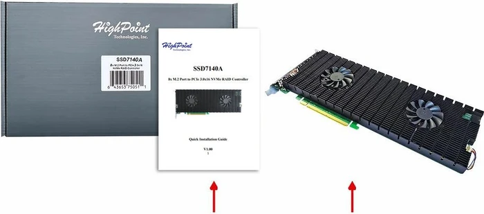HighPoint NVMe RAID Controller, PCIe 3.0 x16