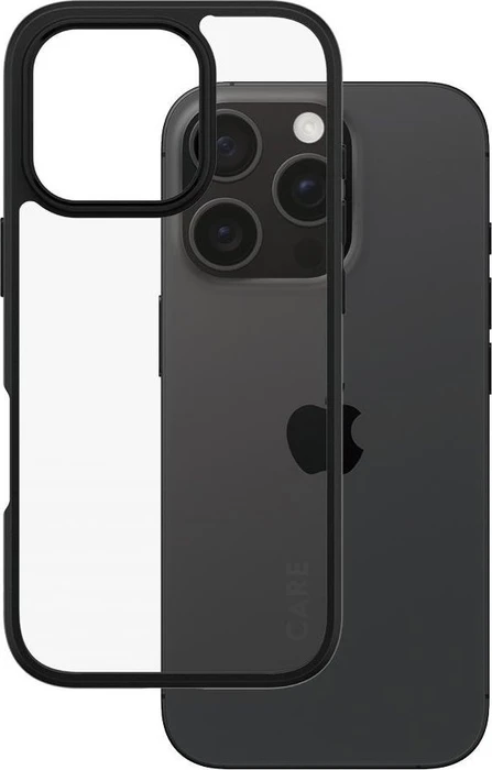 PanzerGlass Care Flagship Case Urban Combat Black Frame für Apple iPhone 16 Pro transparent