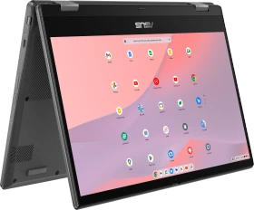 Asus 90NX0641-M00B80<br>Asus Chromebook Chromebook CM1 Flip 35.6cm (14 Zoll) Full HD MediaTek Kompanio 520 8GB RAM Deutsch, QWERTZ ARM ARM Mali Grau 90NX0