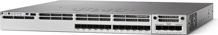 Cisco Catalyst 3850 IP Base Rackmount 10G Managed Stacking Switch, 16x SFP+, 1x Erweiterungsslot, Bundle (1x)