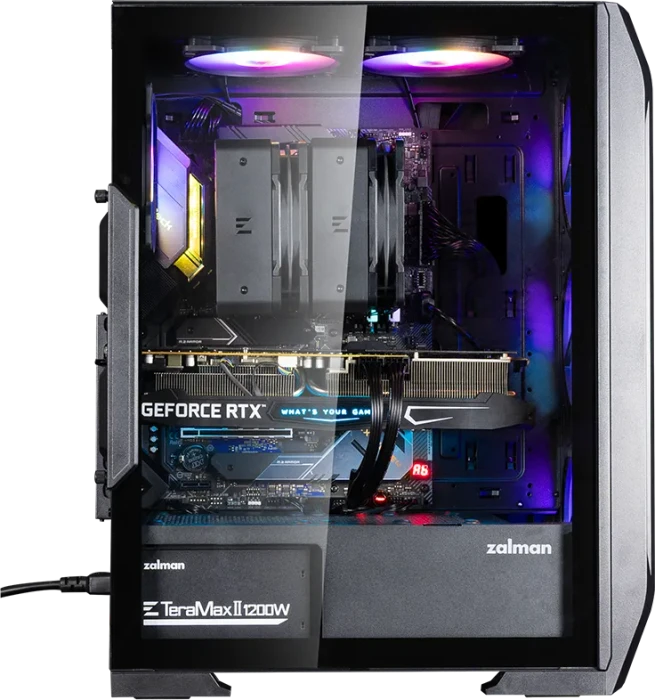 Zalman N7 Plus V2, schwarz, Glasfenster