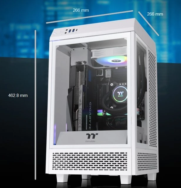 Thermaltake The Tower 100 Snow Edition, weiß, Glasfenster, Mini-ITX