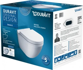 Duravit Starck 3 Wand-WC-Set inkl. WC-Sitz mit Absenkautomatik, weiß