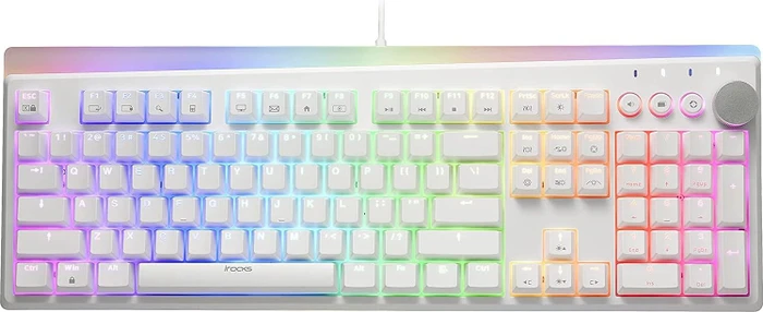 i-Rocks K71M, LEDs RGB, weiß, Gateron BROWN, USB, US