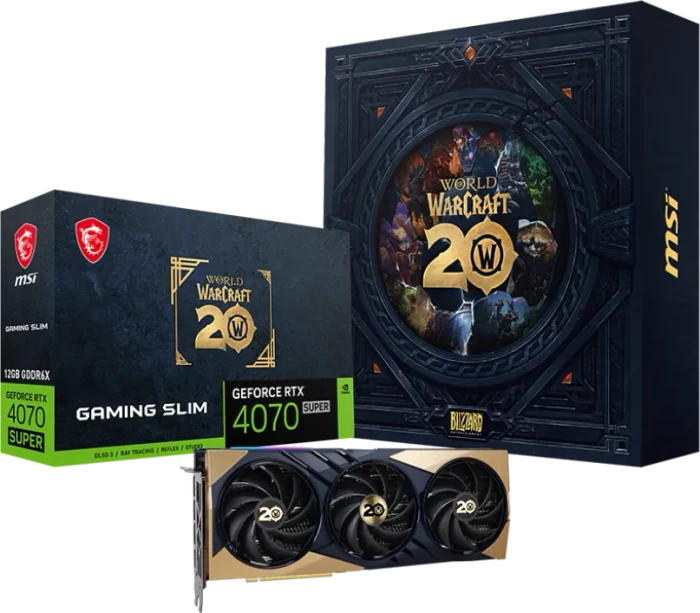 MSI GeForce RTX 4070 SUPER 12G Gaming Slim World of Warcraft Edition, 12GB GDDR6X, HDMI, 3x DP