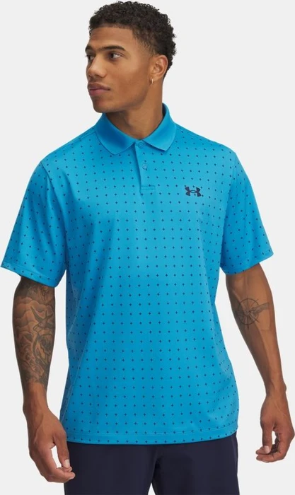 Under Armour Matchplay Printed Poloshirt kurzarm ether blue/midnight navy (Herren)