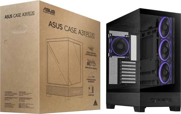 ASUS A31 Plus TG ARGB Black, Glasfenster