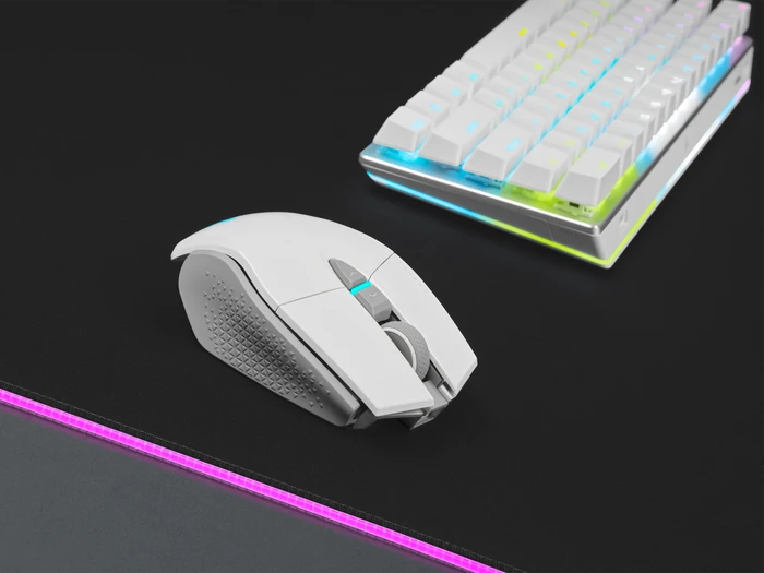 Corsair Gaming M65 RGB Ultra Wireless, weiß/hellgrau, USB/Bluetooth