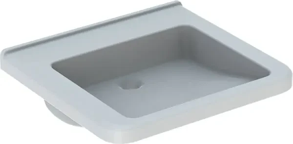 Geberit Renova Comfort Square Waschtisch barrierefrei 60cm, ohne Hahnloch, ohne Überlauf, weiß