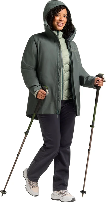 Jack Wolfskin Icecape 3in1 Down Funktionsjacke slate green (Damen)