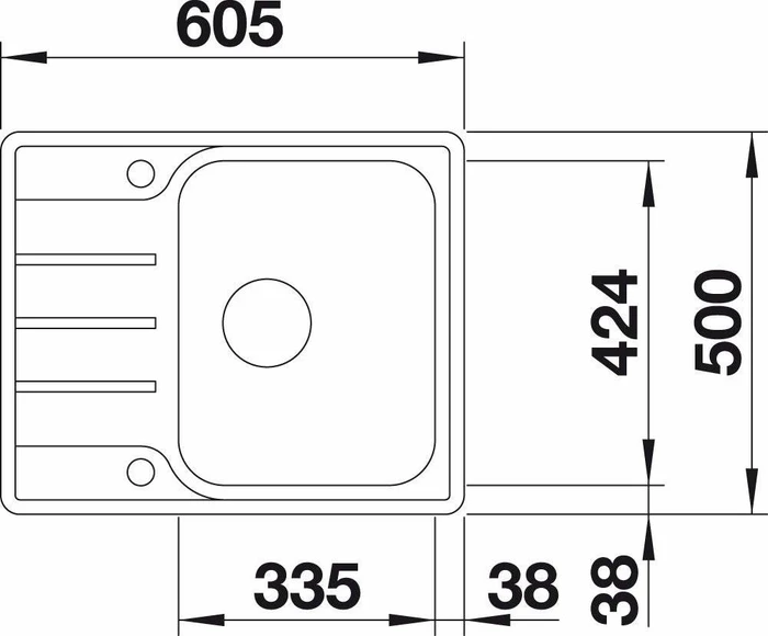 Blanco Lemis 45 S-IF Mini Einbau Becken reversibel mit Ablauffernbedienung edelstahl