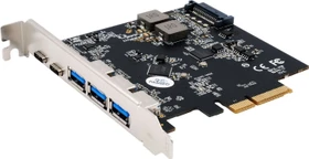 Exsys 5 Port USB 3.2 Gen 2x1 PCIe-Karte, 2x USB-C 3.1/3x USB-A 3.1, PCIe 3.0 x4 (EX-12006)