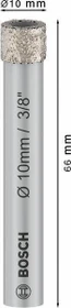 Bosch Professional PRO Ceramic Dry Diamant-Trockenbohrkrone, 10x66mm, 1 Stück