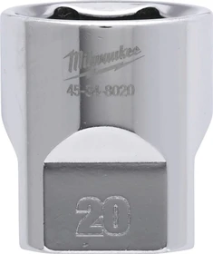 Milwaukee Four Flat Außensechskant Steckschlüssel 3/8", 20x30mm, 1 Stück