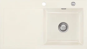 systemceram Mera 90 F Einbau Becken rechts mit Ablauffernbedienung magnolie