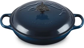 Le Creuset Star Trek Gourmet-Profitopf Bräter mit klingonischem Trefoil Deckelknopf 30cm 3.5l nuit