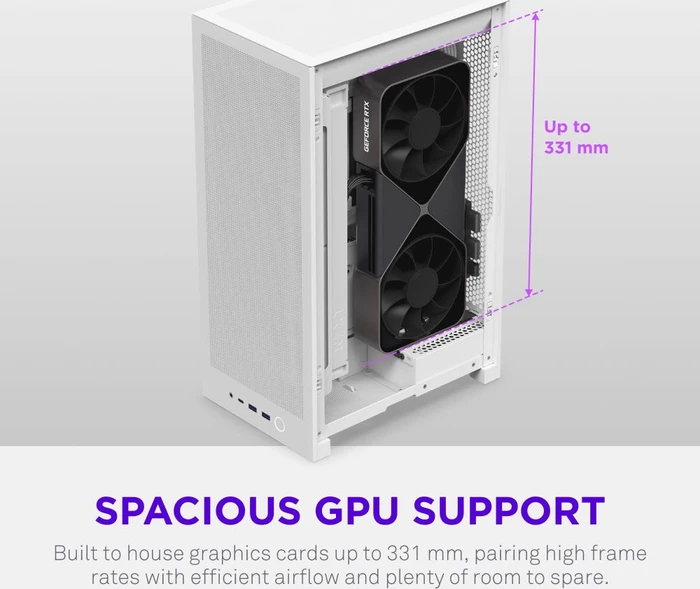 NZXT H2 Flow White, Glasfenster, Mini-ITX