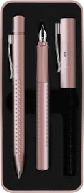 Faber-Castell Grip 2011 pale rose Füllfeder und Kugelschreiber Geschenk-Set, im Metall-Etui, 2 Stück