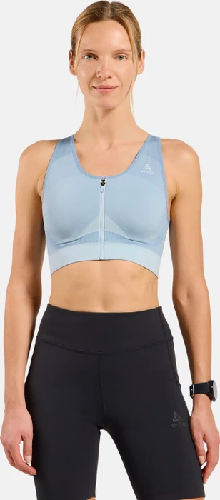 Odlo Seamless High mit Reißverschluss Sport-BH baby blue/ashley blue (Damen)