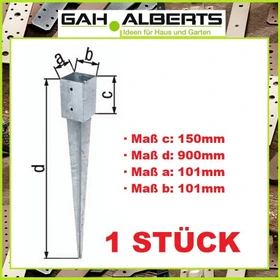 Alberts Einschlag-Bodenhülse 90cm, 101x101x150mm