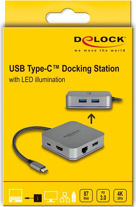 DeLOCK USB Type-C Dockingstation für Mobilgeräte 4K, USB-C 3.0 [Stecker]