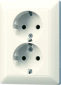 Jung Serie CD SCHUKO Zweifach-Steckdose 16A 250V, weiß