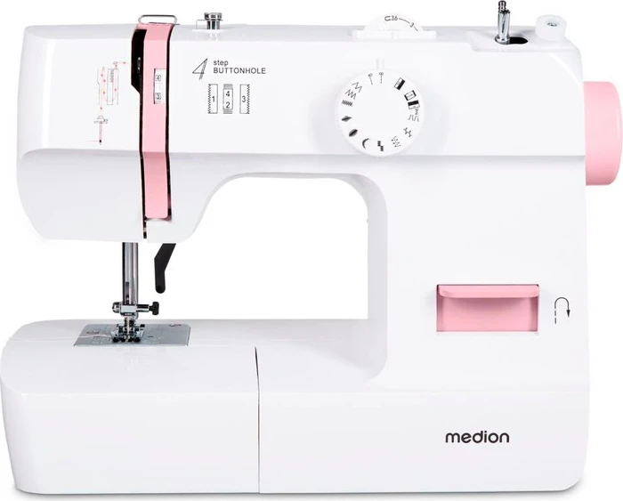 Medion Life SM70 MD11179 Nähmaschine weiß/rosa