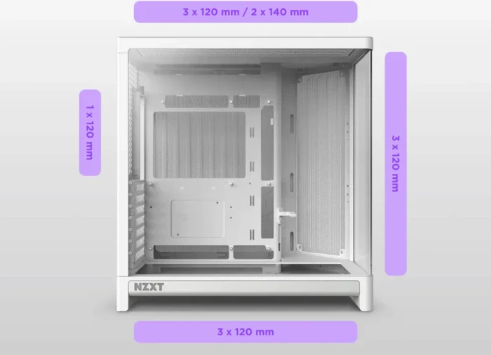 NZXT H6 RGB+ [2026] White, Glasfenster