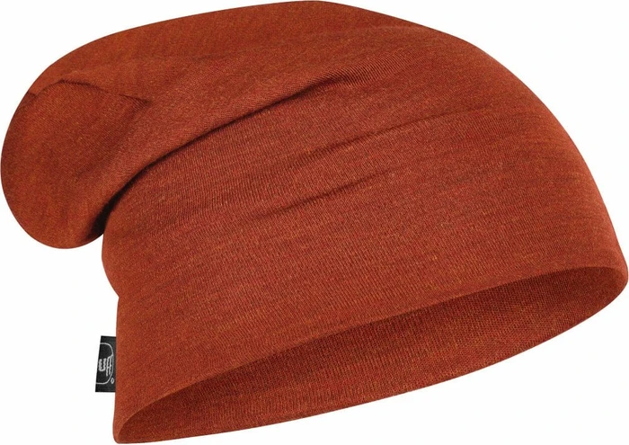 Buff Solid Merino Heavyweight Mütze solid sienna