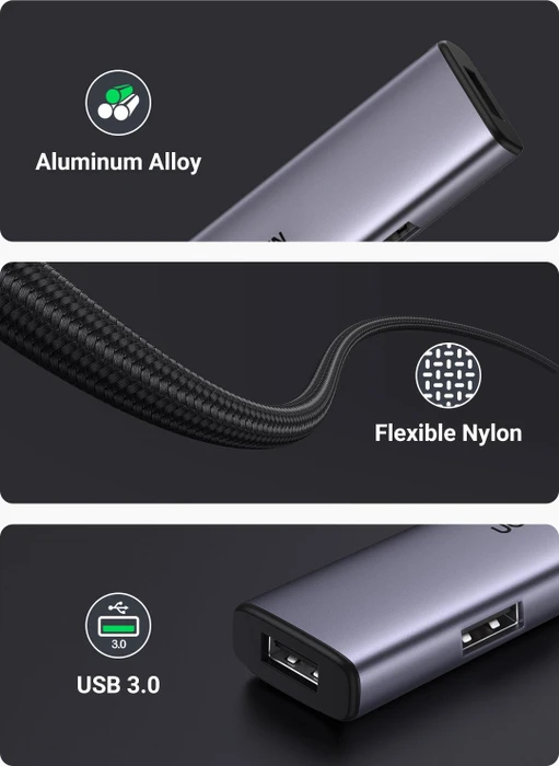 Ugreen Type-C Hub 4 ports, USB-C 3.0 [Stecker]