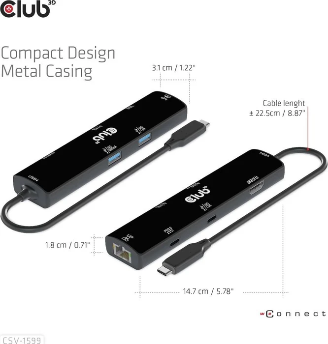 Club 3D 6-in-1 Docking-Station, USB4 [Stecker]