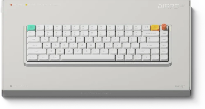 NuPhy Air75 V3 Mac/PC, Nova White, weiß/silber, hot-swap, Low-Profile Red nano, USB/Bluetooth, US