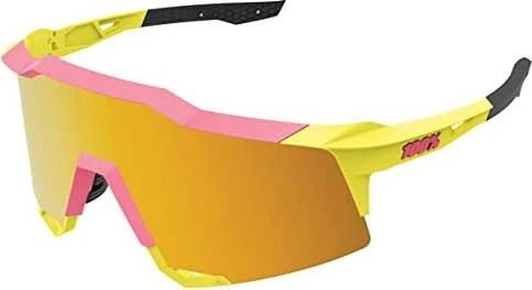 100% Speedcraft matte washed out neon pink/flash gold mirror lens