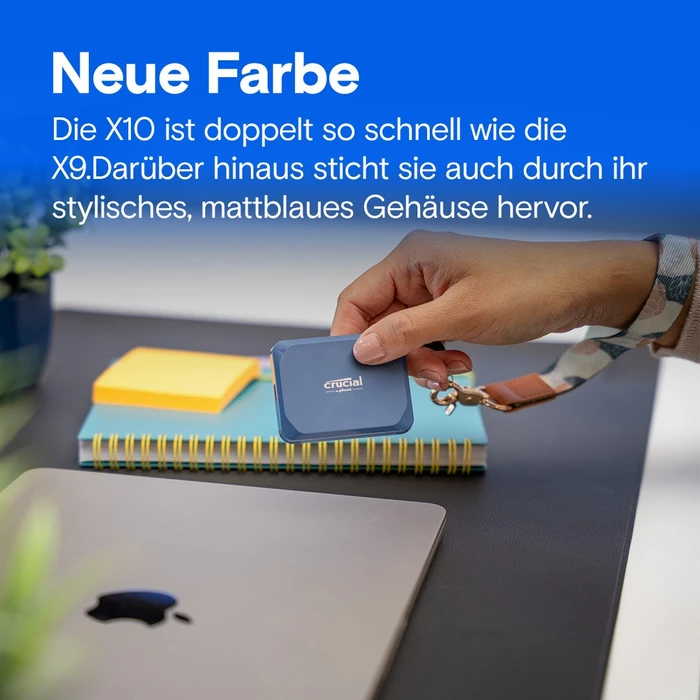 Crucial X10 Portable SSD, blau, 2TB, USB-C 3.2