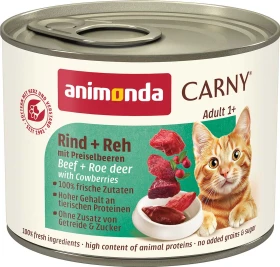 animonda Carny Adult Rind und Reh mit Preiselbeeren, 4.80kg (24x 200g)