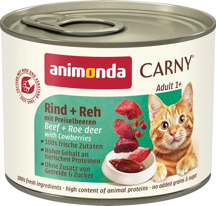 animonda Carny Adult Rind und Reh mit Preiselbeeren, 4.80kg (24x 200g)