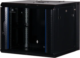 Rockstable 19" Wandschrank 9HE, Sicherheitsglastür, IP2X, schwarz, 600mm tief
