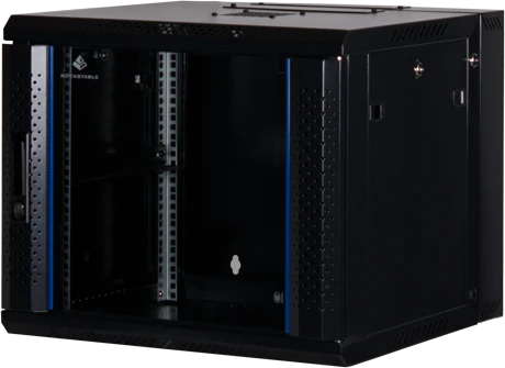 Rockstable 19" Wandschrank 9HE, Sicherheitsglastür, IP2X, schwarz, 600mm tief