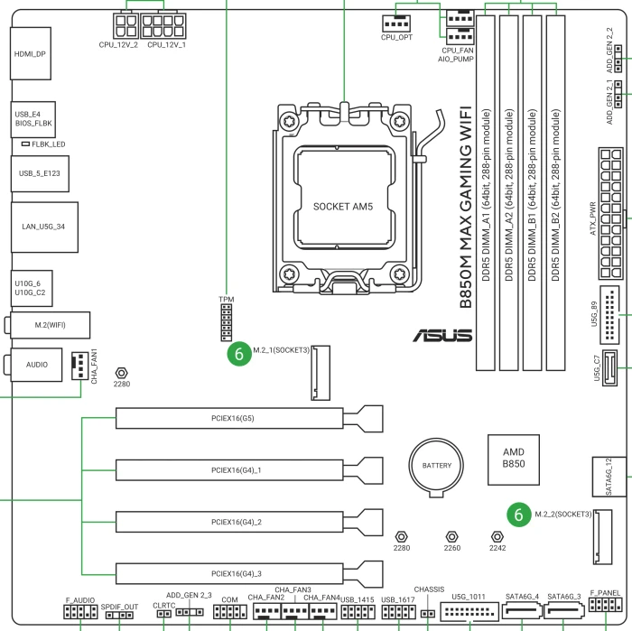 ASUS B850M Max Gaming WIFI (AMD AM5)