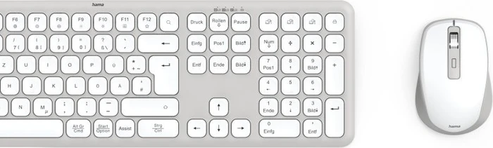 Hama WKM-550 Multi-Device-Tastatur-Maus-Set, weiß, USB/Bluetooth, DE