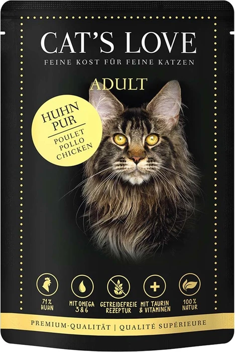 Cat's Love Huhn Pur mit Leinöl und Brennnessel, 1.02kg (12x 85g)